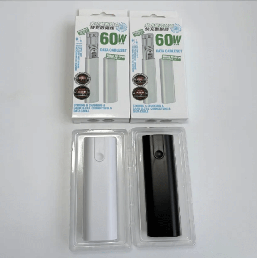 60W Travel Cable Kit — 6-in-1 Data Cable Set Organizer